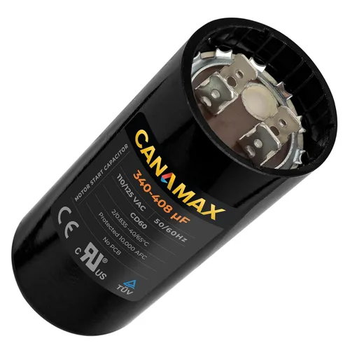 Miniatura 20 de 108-130 uf 108/130 MFD 110-125 VCA Voltios CD60 Condensador de arranque de motor redondo 50/60 Hz AC Eléctrico - Compatible con condensadores