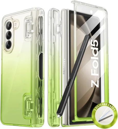 Miniatura 16 de i-Blason Cosmo - Funda para Samsung Galaxy Z Fold 5 con soporte para bolígrafo, protector de pantalla integrado, protección de bisagra, 3 fundas