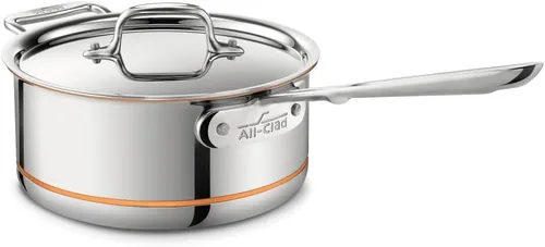 Cacerola All-Clad 6201,5 SS núcleo de cobre 5-pliegues se puede lavar en lavaplatos, utensilios de cocina, Plateado, metálico