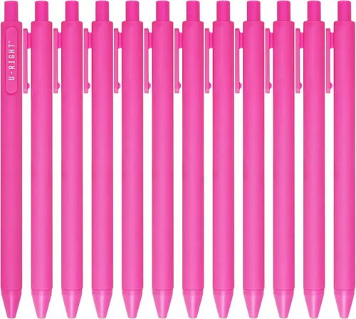 Miniatura 9 de U-RIGHT 12 piezas de bolígrafos de tinta de gel, tinta negra de 0.5 mm, punta fina, escritura suave, bolígrafos bonitos para oficina y escuela Verde