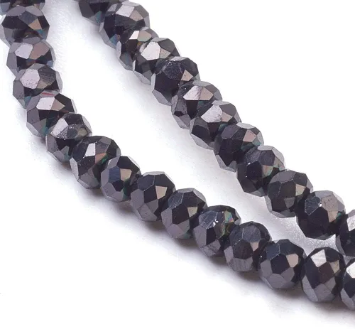 Miniatura 29 de Craftdady 10 hebras de cuentas de cristal galvanizado facetado de 0.157 pulgadas (0.157 in) chapadas en perlas brillantes pequeñas cuentas