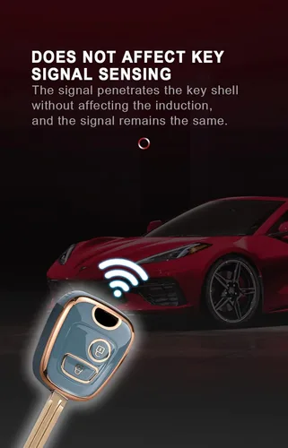 Miniatura 4 de SANRILY Funda para llavero de TPU con borde dorado de 2 botones para Peugeot 206 107 207 307/Citroen C1 C2 C3 C4 Picasso para Toyota Aygo Accesorios