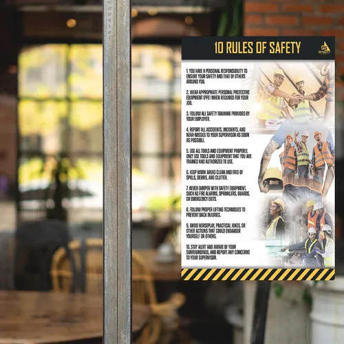 Miniatura 7 de GotSafety Póster de seguridad en el lugar de trabajo, 24 x 32 pulgadas, directrices claras para un entorno de trabajo seguro y saludable, carteles