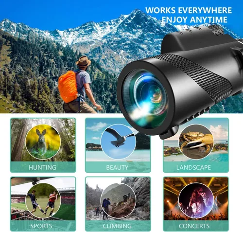 Miniatura 5 de Monocular-Telescopio 80x100 Monoculares de alta potencia de alta definición para adultos de alta potencia con adaptador de teléfono inteligente
