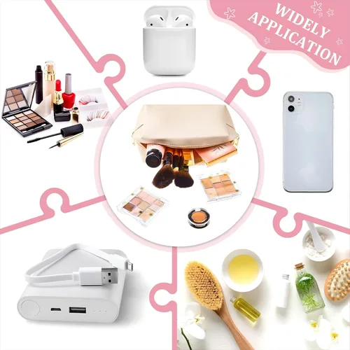 Miniatura 3 de 24 bolsas de maquillaje a granel de piel sintética para cosméticos, bolsa de maquillaje, bolsa de cosméticos lisa, bolsas de aseo impermeables