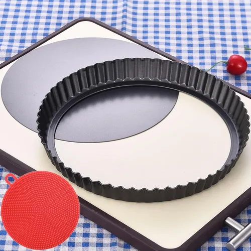 Miniatura 15 de DATANYA Mini Sartenes para Tartas con Fondo Extraíble de 3 Pulgadas, Molde para Tartas de Quiche de Acero al Carbono Antiadherente de 0.8 Pulgadas