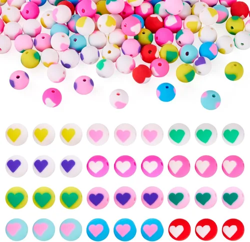 Miniatura 15 de Craftdady 200 cuentas sueltas de arcilla polimérica Plumeria Flower Spacer de 0.472 x 0.315 in, colores mezclados al azar, 5 pétalos, cuentas Flores
