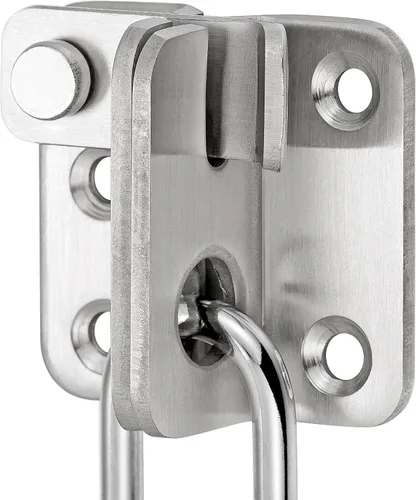 Miniatura 11 de INIRET Paquete de 2 pestillos abatibles, 1.81 x 1.77 pulgadas, acero inoxidable de níquel cepillado grueso, resistente, cerrojo para puerta