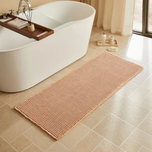 Miniatura 55 de Triohero Tapete de baño con diseño de gofre, tapete de baño pequeño y bohemio, antideslizante, lavable, ultra suave, súper absorbente, de secado