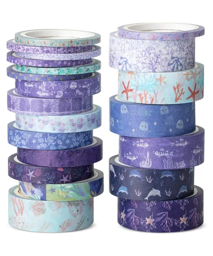 Miniatura 23 de Mr. Pen - Juego de cintas Washi de cuadrícula, 7 rollos, 0.6 pulgadas, cinta washi para diario, cinta decorativa, cinta de diario, cinta
