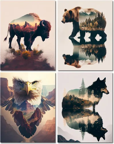Miniatura 6 de Impresiones artísticas de pared sin marco de 11 x 14 pulgadas, juego de 4 pósteres geniales para decoración estética de habitación, arte de pared