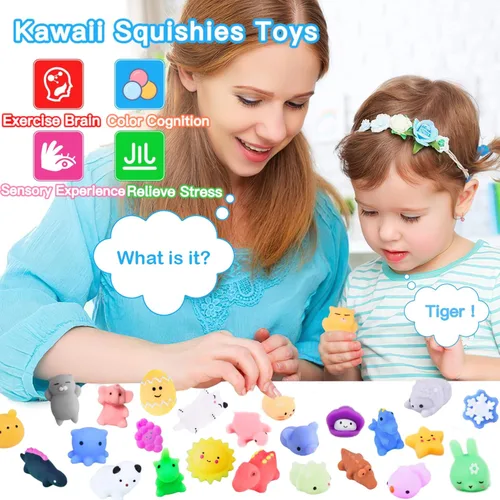 Miniatura 4 de 100 juguetes esponjosos Mochi envueltos individualmente, juguetes esponjosos para recuerdos de fiesta de niños, juguete kawaii para aliviar