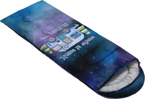 Miniatura 4 de HOSIMA Saco de dormir con estampado de remolques de viaje para niños, saco de dormir ultraligero, saco de dormir de camping para adultos y niñas