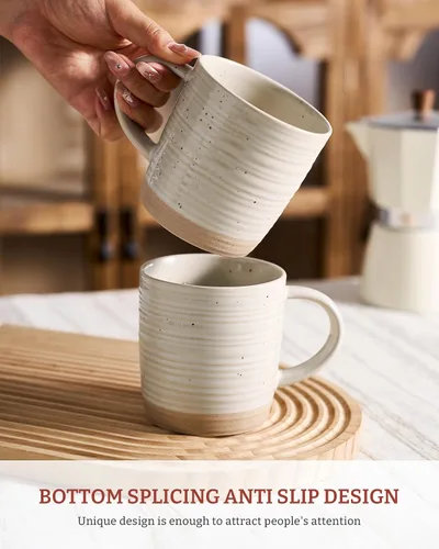 Miniatura 2 de famiware Juego de 4 tazas de café, juego de tazas de 13 onzas, juego de tazas de cerámica con asa para café, té, cacao, leche, serie Constellation