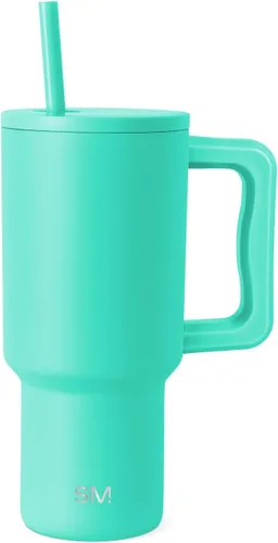 Miniatura 33 de Simple Modern - Vaso Trek de 30 onzas con asa y tapa con sorbete, taza de viaje de acero inoxidable con aislamiento, apta para portavasos Sea