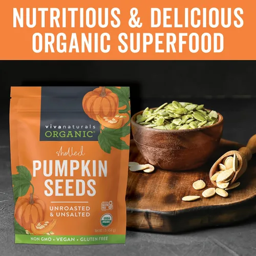 Miniatura 3 de Viva Naturals Semillas de calabaza orgánicas, sin tostar y sin sal, orgánicas, perfectas para ensaladas, mezcla de frutos secos y productos