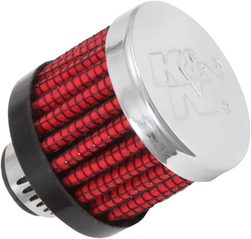 K&N Filtro de aire de ventilación/respiradero: Alto rendimiento, Premium, lavable, Reemplazo del filtro del motor: Diámetro de la brida: 0.3125 in,