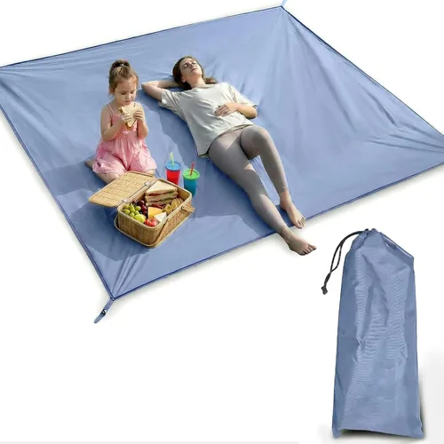 Huella de la tienda de picnic de camping - 210×150cm | Ligero e impermeable | Tela de tierra de camping a prueba de arena para playa, senderismo |