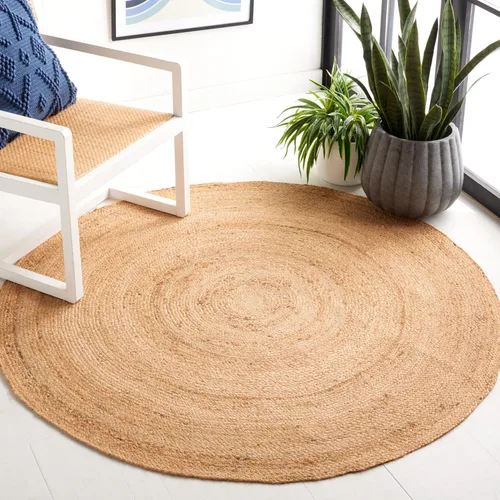 Miniatura 9 de SAFAVIEH Alfombra de área de la colección Natural Fiber – Alfombra redonda de 3 pies, natural, hecha a mano de yute trenzado, ideal para zonas