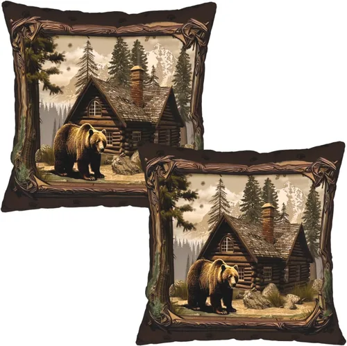 Miniatura 18 de Funda de almohada marrón con estampado de leopardo - 2 piezas Funda de almohada de guepardo de 16x16 pulgadas Fundas de almohada de algodón