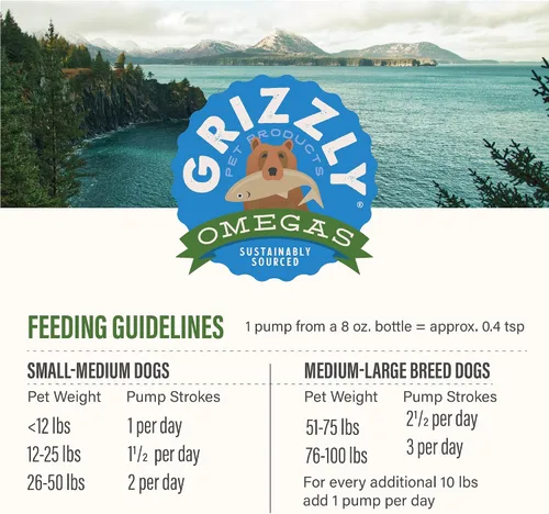 Miniatura 7 de Grizzly Pet Products Algal Plus Omega 3-6-9 Suplemento alimenticio para perros y gatos, botella de 8 onzas