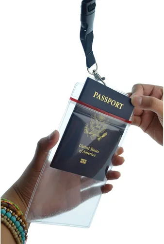 Miniatura 5 de Soportes para pasaporte – Paquete de 2 – Fundas resellables resistentes al agua y al desgarro y cordón de alta calidad – Inserto de 4 x 6 pulgadas