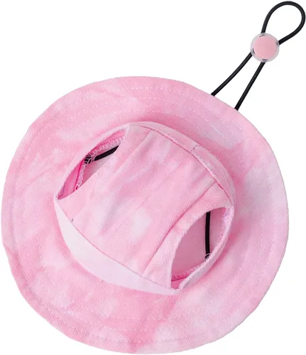 Sombrero para mascotas con agujeros para las orejas, protector solar, gorra de béisbol adecuada para perros pequeños y medianos, sombrero de Rosa