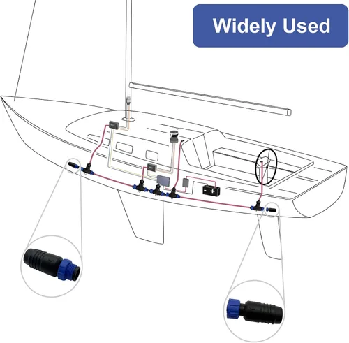 Miniatura 4 de NMEA 2000 Terminadores Par Macho/Hembra Kit para Lowrance Simrad B&G Navico y Garmin Networks, terminador macho/hembra de grado marino con rosca M12