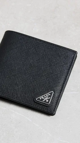 Miniatura 4 de Prada Cartera Billfold Saffiano negra pre-amada para mujer, Negro