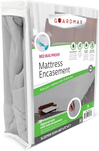 Miniatura 80 de Guardmax Funda de colchón de punto con cremallera, tamaño Queen, impermeable y a prueba de chinches, ropa de cama cómoda, suave y silenciosa con 2
