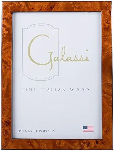 Marco de fotos hecho a mano de madera italiana fina, color castaño, 8.5 x 11 pulgadas, fabricado en Estados Unidos, modelo No. 27781
