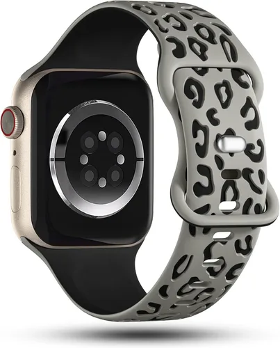 Miniatura 3 de CreateGreat Correas de leopardo grabadas compatibles con Apple Watch Band de 1.575 in 1.614 in 1.496 in 1.654 in 1.732 in 1.772 in 1.811 in 1.929 in