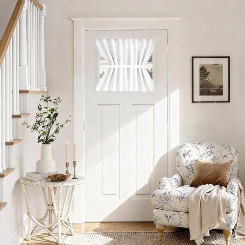 Miniatura 132 de Vatge - Cortinas autoadhesivas para puerta francesa, tratamiento de ventana con filtro de luz sin varillas ni perforaciones para puertas de cristal
