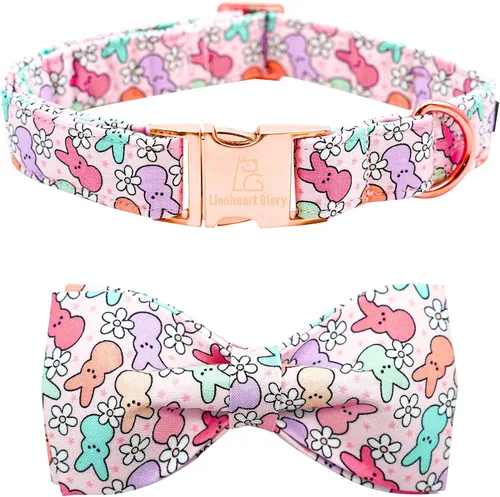 Miniatura 24 de Lionheart glory Collar de lazo para perro para el día de San Valentín, collar de perro para perros grandes, collares de perro con corazones con A