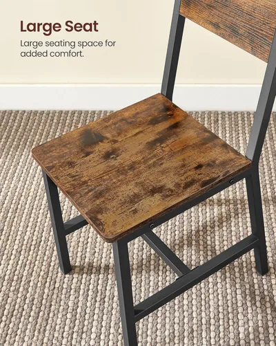 Miniatura 7 de VASAGLE Juego de 6 sillas de comedor, sillas de cocina de madera con estructura de acero, fácil de montar, asiento cómodo, silla moderna