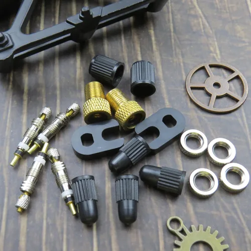 Miniatura 5 de Pitlane Performance® Kit de reparación de válvulas de bicicleta Presta de 18 piezas, insertos de válvula de repuesto con sellos, tuercas y tapas
