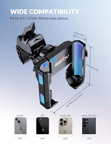 Miniatura 6 de Soporte de teléfono para bicicleta eléctrica, de montaña, scooter y motocross [compatible con cámara] [bloqueo 1S] Soporte universal de manillar