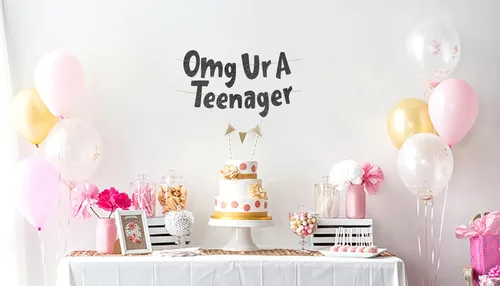 Miniatura 2 de Cartel OMG con purpurina negra Ur A Teenager pre-encordado, decoraciones de cumpleaños número 13 para niños y niñas, suministros y regalos