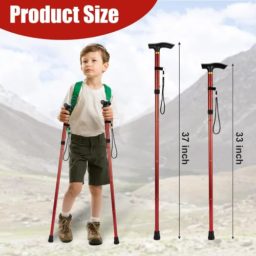 Miniatura 2 de Bastones de trekking - Bastones de senderismo para niños, telescópicos, plegables, ultraligeros para senderismo