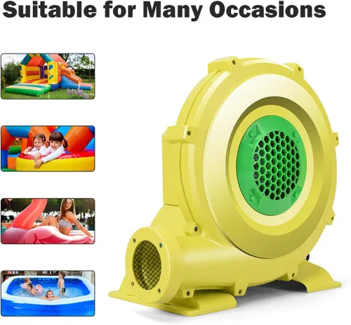 Miniatura 6 de GOFLAME Soplador de aire para inflables, ventilador eléctrico portátil y potente, soplador de casa de rebote de 1 HP para toboganes de salto