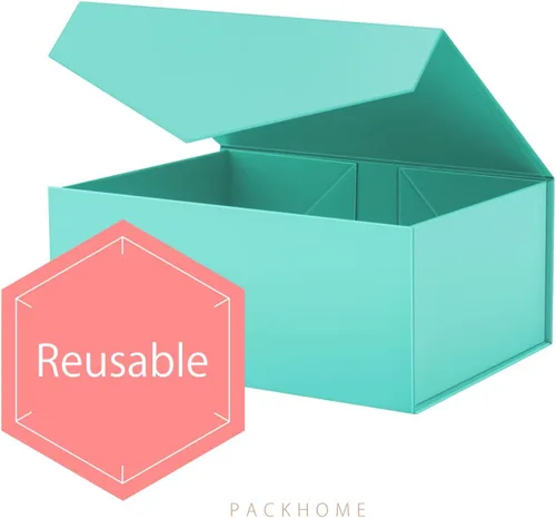 Miniatura 3 de PACKHOME Caja de regalo de 9 x 6.5 x 3.8 pulgadas, caja plegable rectangular con tapa magnética para embalaje de regalo