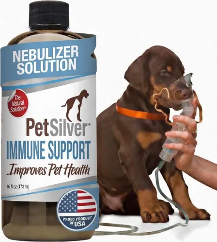 PetSilver Apoyo inmunológico, solución nebulizadora natural, promueve la salud respiratoria en gatos y perros, alergias, tratamiento de senos