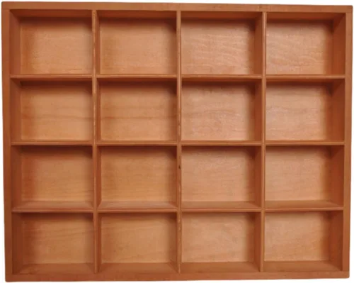 Miniatura 9 de 1 Pieza 13.4''x10.6''x2'' Caja de Divisor de Almacenamiento de Madera, Caja de Exhibición Organizadora, Bandeja de Exhibición, Soporte para Tablero