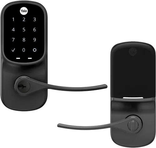 Miniatura 8 de Yale Assure - Manija electrónica de puerta con pantalla táctil, teclado no conectado de níquel satinado que proporciona entrada sin llave con código