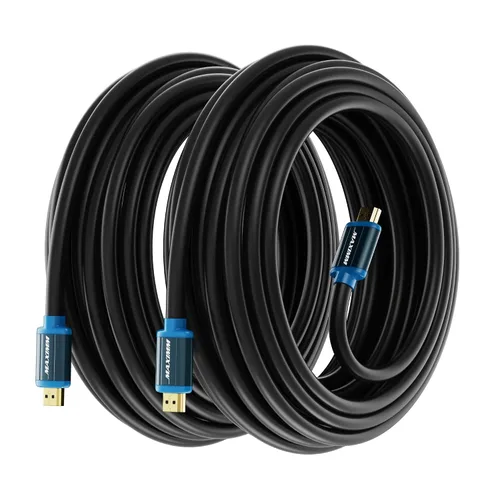 Miniatura 14 de Maximm - Cable HDMI 2.0 4K de alta velocidad (incluye clips de cable, empates y adaptador de ángulo recto) en múltiples tamaños y paquetes Azul - 1