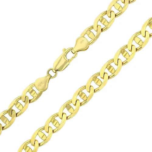 Miniatura 3 de DECADENCE Cadena de eslabones cóncavos de oro amarillo de 14 quilates maciza de 0.236 a 0.394 pulgadas con cierre de pinza de langosta Cadena