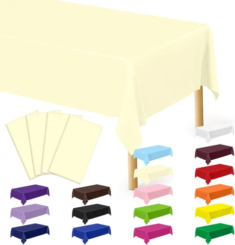 Miniatura 33 de Suministros de regreso a clases, 2 manteles de 108 x 54 pulgadas, manteles desechables coloridos para el primer día de escuela, rectangular