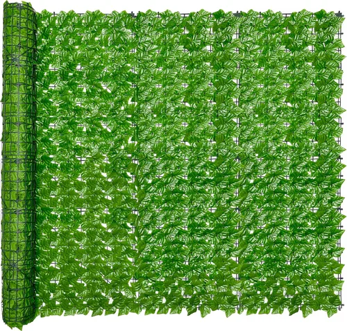 Miniatura 13 de Bybeton Pantalla de Cerca de Privacidad de Hiedra Artificial - 40" X 80" Anti-UV Hojas Falsas Enredaderas - Privacidad para Patio Balcón, Jardín