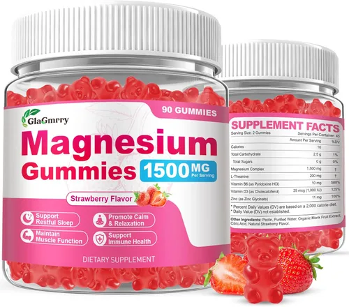 Gomitas de magnesio de 180 unidades, suplemento de magnesio de alta absorción para adultos y niños, apoyan la calma y la salud muscular, sin azúcar,