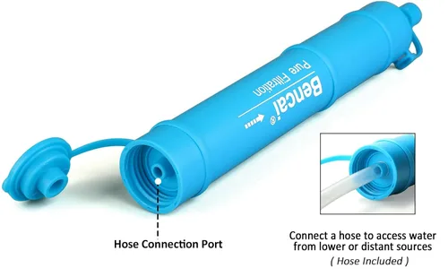 Miniatura 6 de Filtro de agua portátil con pajita de 4 etapas y ultrafiltración de 0.1 micras 3 secciones desmontables para fácil retrolavado para exteriores